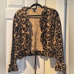 INC International Concepts Knit Leopard Cardigan